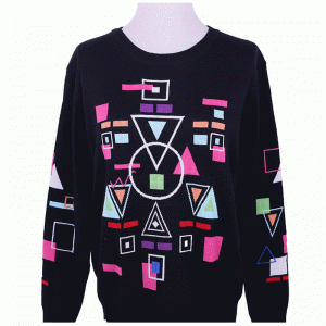 マルチカラーの幾何学的なジャカードレディースファンシーセーター2018